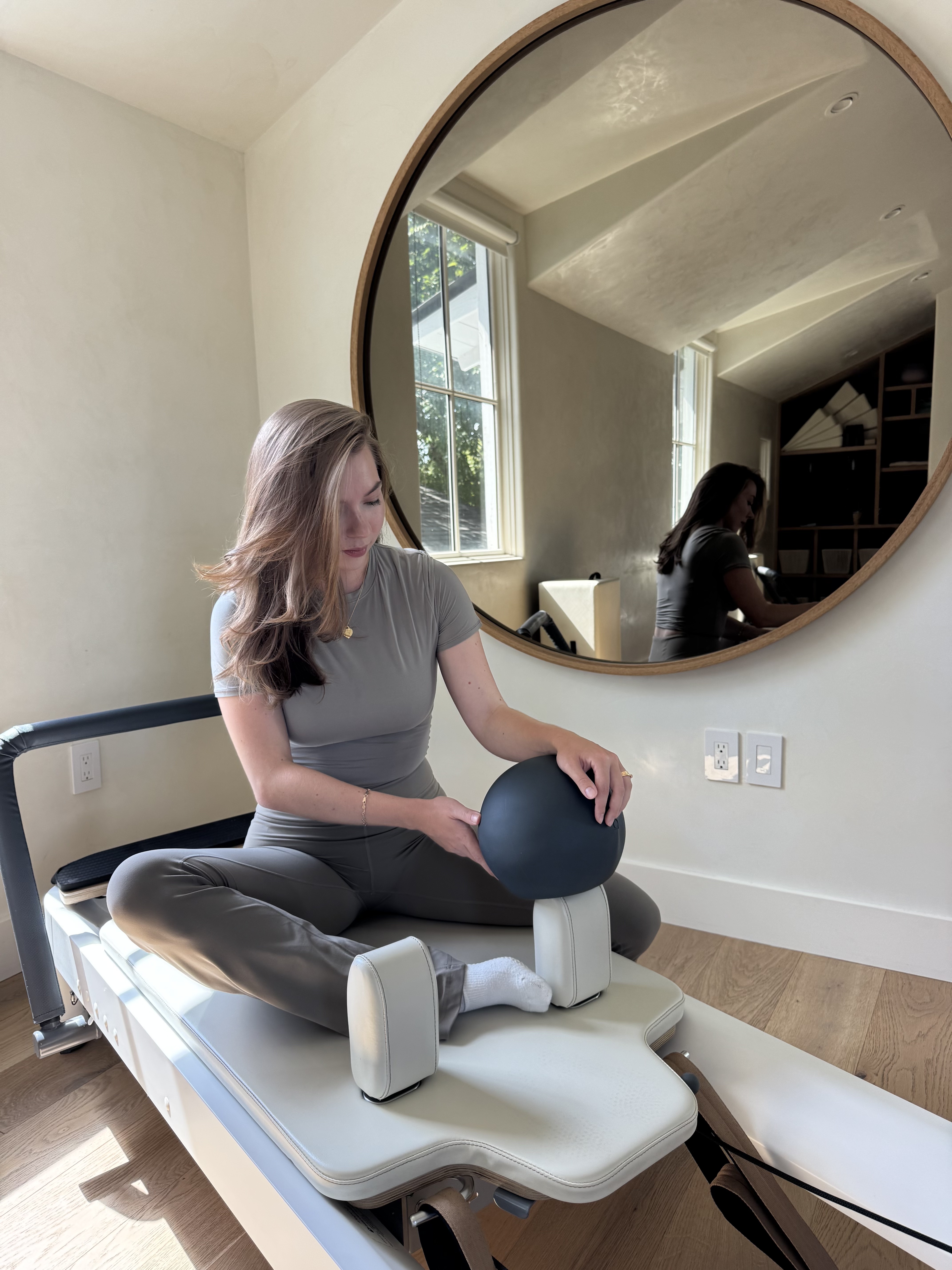 Seated ball exercise